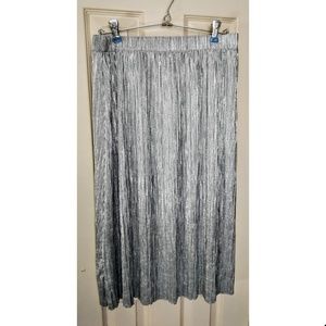 Vince Camuto midi skirt metallic silver
